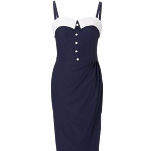Stop Staring Navy Riviera Retro Rockabilly Dress
